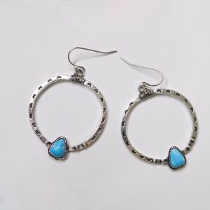 Silver and Blue Teardrop Earrings M1232